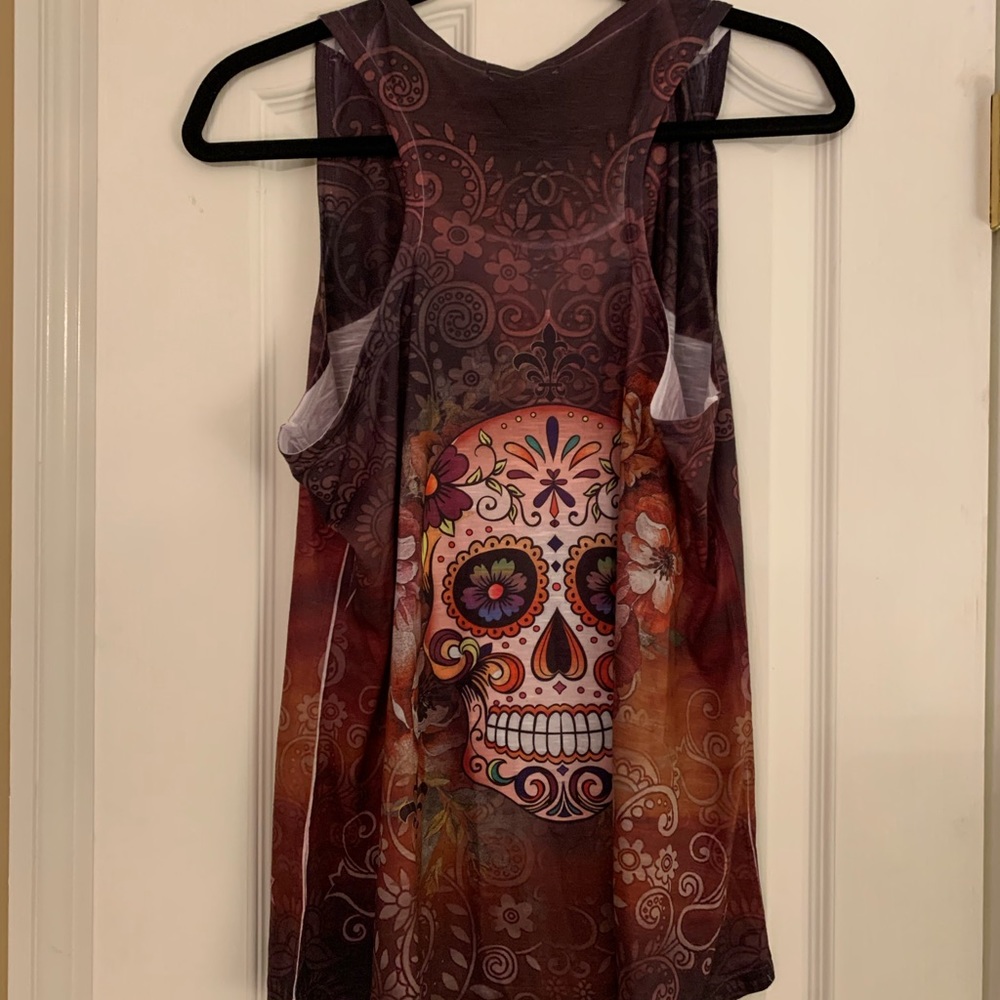 Skull head tank top . Las Vegas . size L - Picture 5 of 7